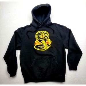 Cobra Kai Hoodie Men's Large Black Karate Kid Logo 80% Cotton Netflix
